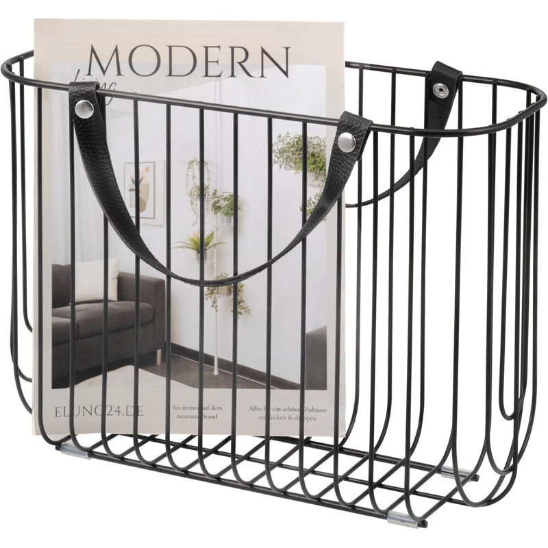 Metal Free Standing Magazine Rack, Black