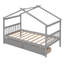 Lit simple en bois avec tiroirs, noyer-115264537