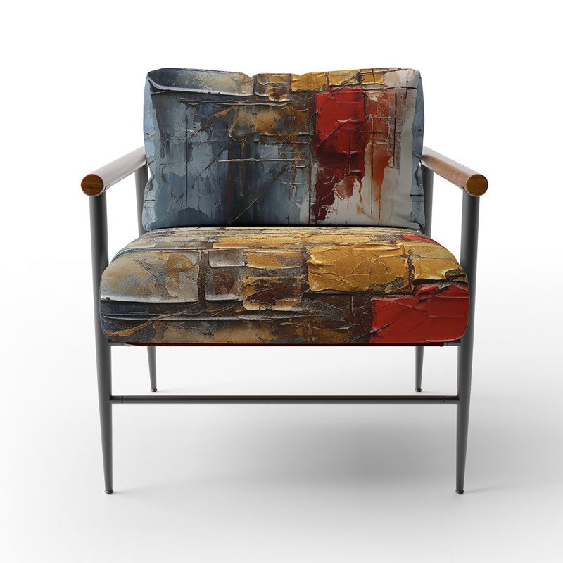 Fauteuil rembourré moderne Gold Red Collage Serenade