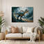 «Dinosaur Lambeosaurus Blue», art mural en métal-232105106