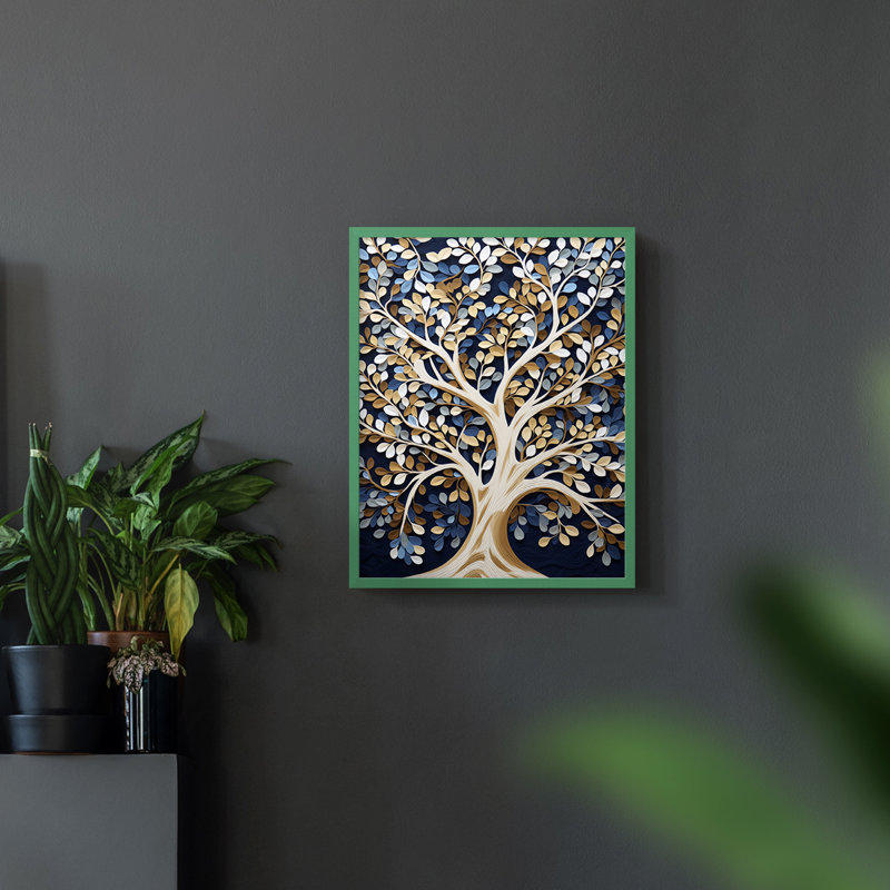 Paysages série CLxxi - reproduction encadrée de qualité supérieure - prête à être accrochée - aucun clou requis, Vert