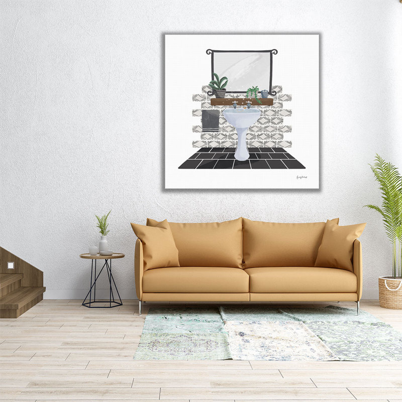 «Relaxing Bathroom I», reproduction d'art sur toile, H 12 po x l 12 po