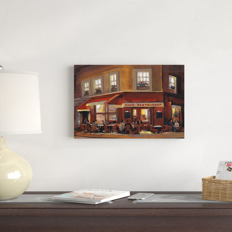 «Bistro II» par Timothy O 'Toole - peinture sur toile tendue, H 12 po x l 18 po x P 1,25 po