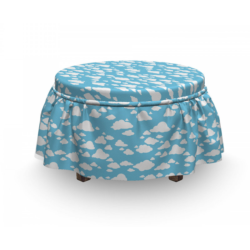 Ensemble de housse pour repose-pieds de coussin de boîte 2 pièces clear summer sky
