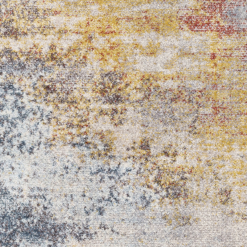 Tapis bleu sarcelle / bleu ciel Kohut, Rectangle 8 pi 10 po x 12 pi