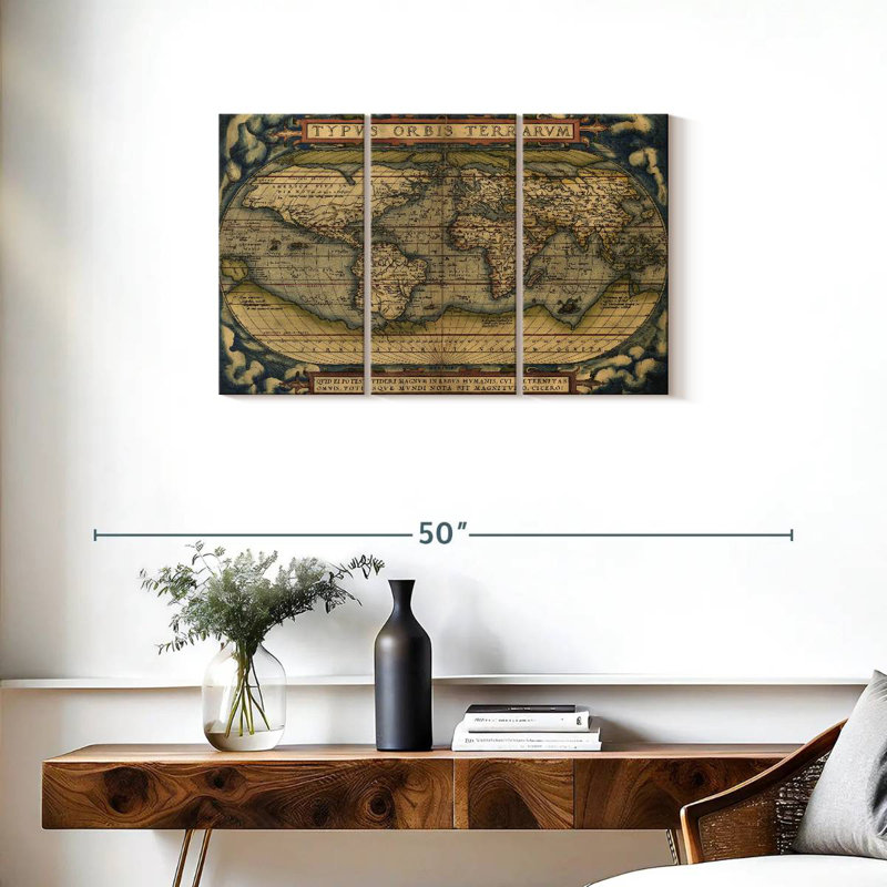 Aliaz Antique Map, 20" H x 33" W