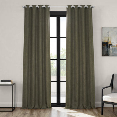 Oneridge Room-Darkening Faux Linen Curtains