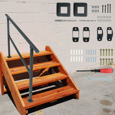 Confote 1PCS Deck Handrails Wrought Iron Stair Railings For Step