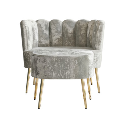Lashaunta 2 Piece Velvet Barrel Chair Set