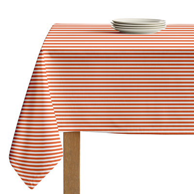 Orange Striped Tablecloth 104" x 60"