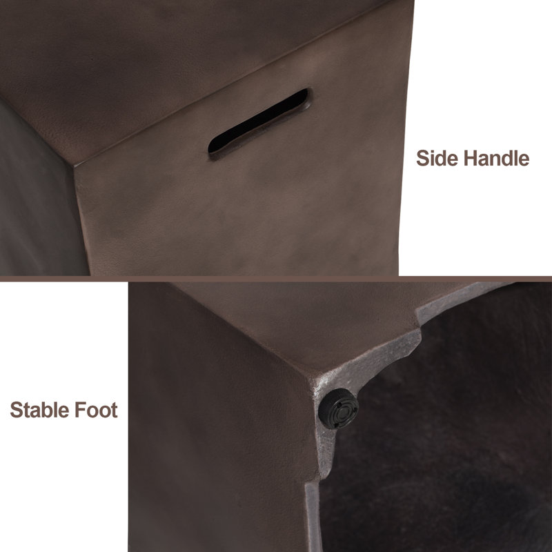 Dark Bronze Concrete Outdoor Propane Tank Cover Table