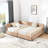 Comfortable Full Daybed With Velvet Cover And Armrest - Pink Bed Frame For Bedroom Lounge Area Upholstery Sitting Room-1657089130