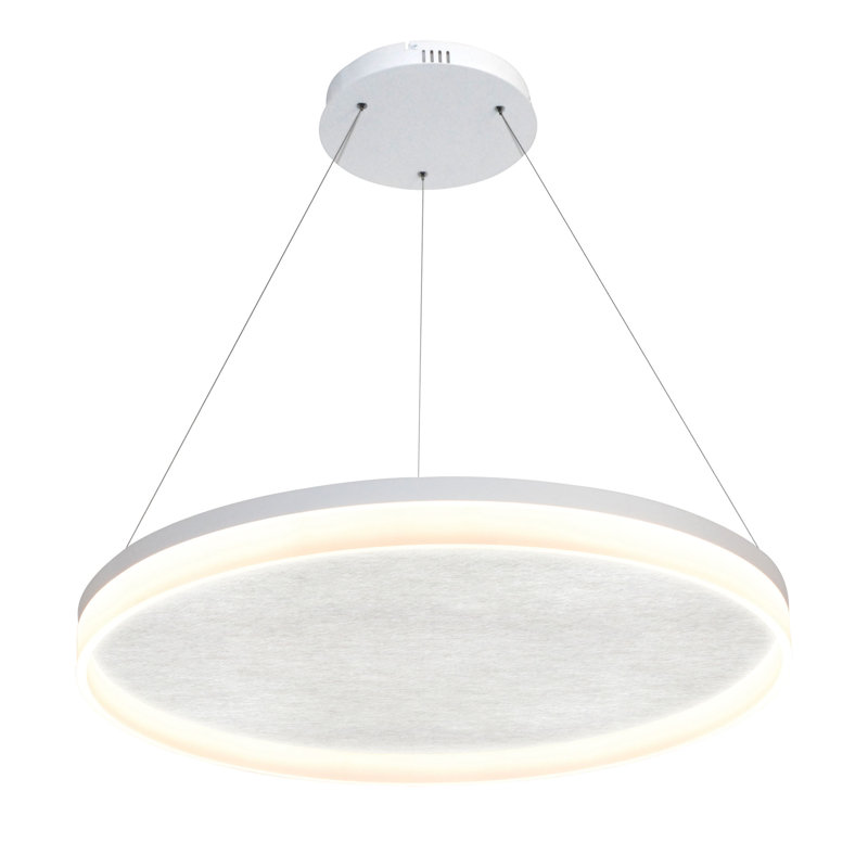 Getz 1 - Light LED Geometric Pendant, White, 8cm H x 60cm W x 60cm D