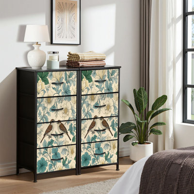 4 Drawer Dresser for Bedroom, Narrow Chest of Drawers, Wooden Top and Study Iron Frame 18"x37.5"-(WxH)