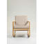 Chaise berçante, fauteuil d'appoint oscillant rembourré, structure en bois d'hévéa naturel