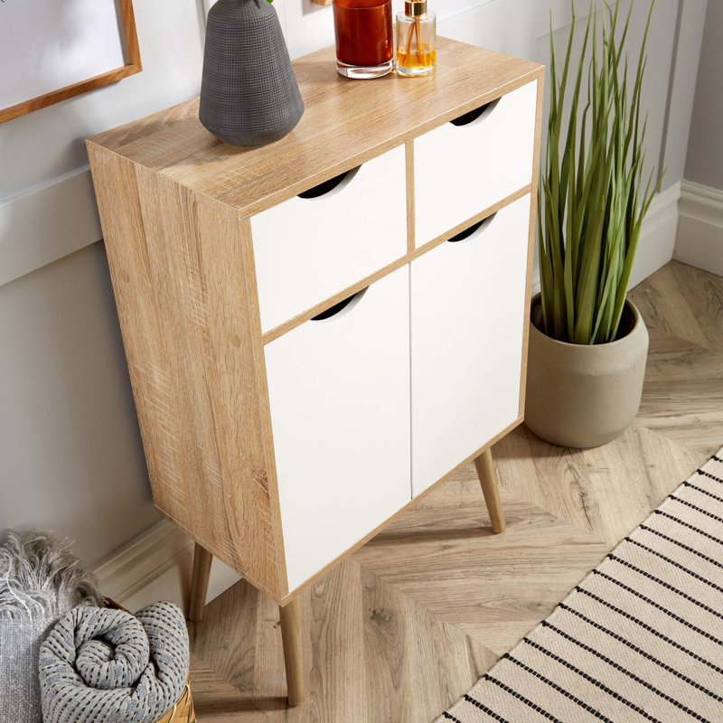 Kennedy 56Cm Wide 2 Drawer Sideboard, Oak