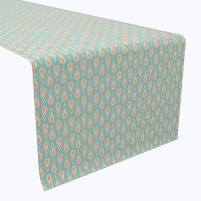 Table Runner, 100% Cotton, 16X108", Retro Geometric
