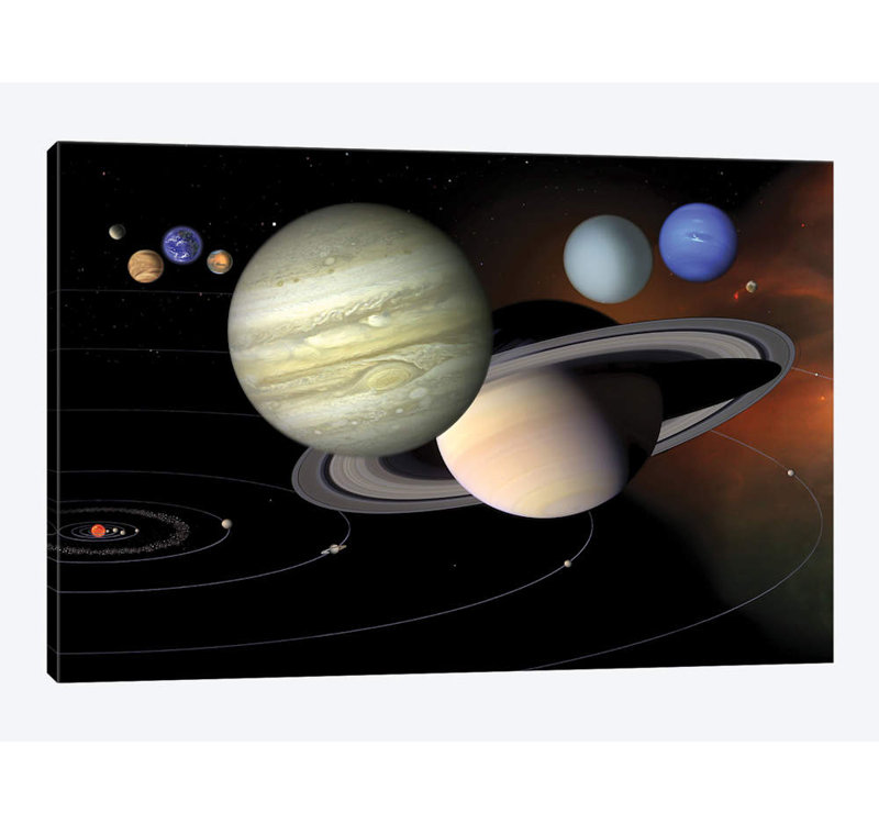 «Solar System II» par Stocktrek Images - Impression sur toile tendue, H 18 po x l 26 po x P 1,5 po, Toile tendue