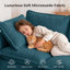 Causeuse 2 places avec repose-pieds mobile et salon en L compact, bleu foncé