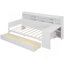 Lit de jour simple en bois avec tablettes de rangement, lit multifonctionnel avec deux tiroirs de rangement-2083827449