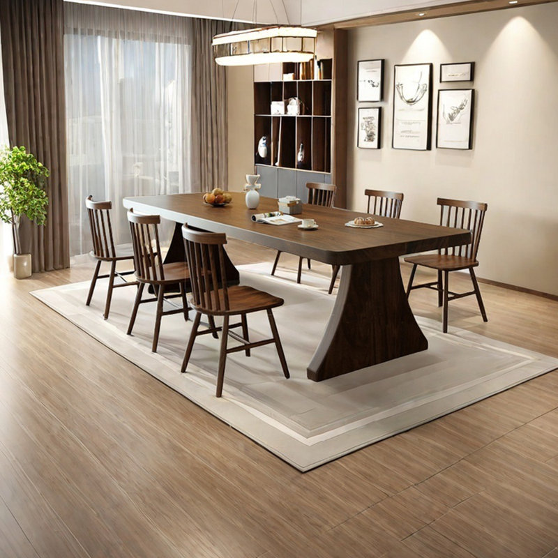 Solid wood walnut dining table set