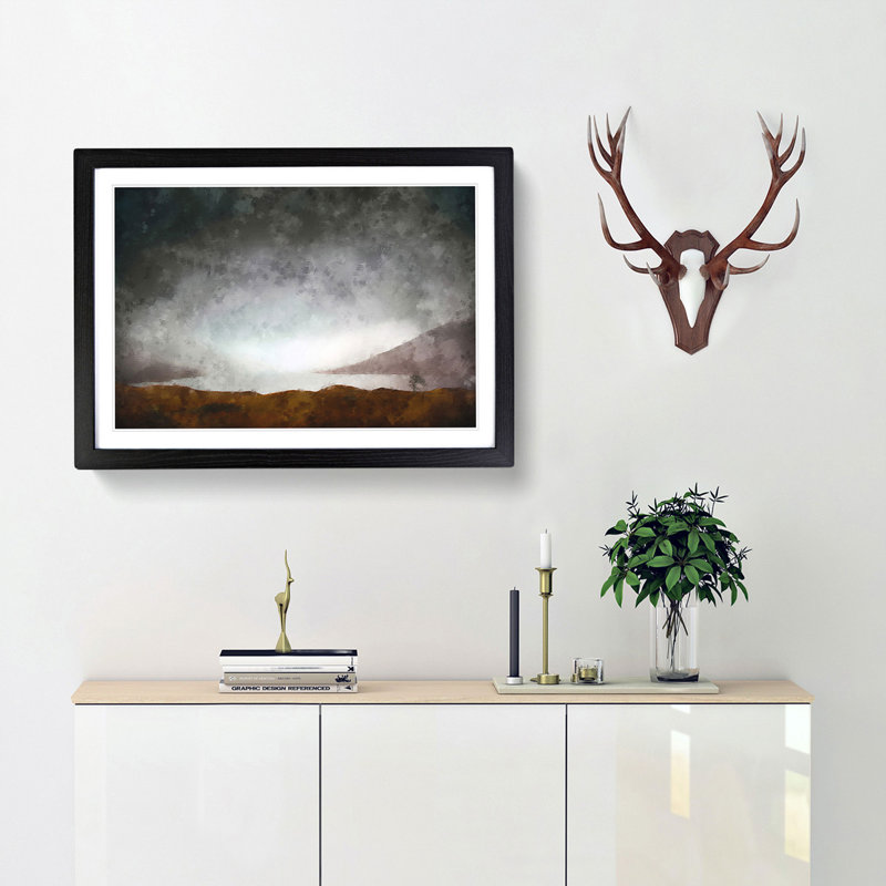 View of Stirling in Scotland - Picture Frame Painting Print, 33cm H x 45cm W x 2cm D, Black Framed