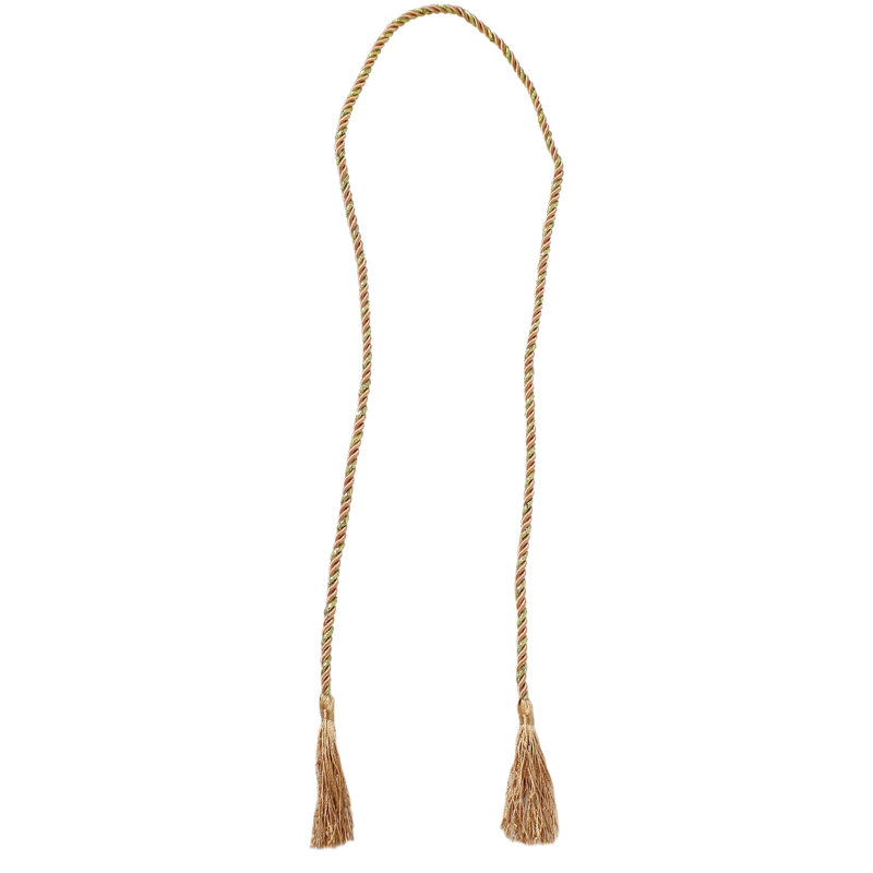 Copper Finish Polyester Rope Curtain Tiebacks with Tassels (Set of 2)