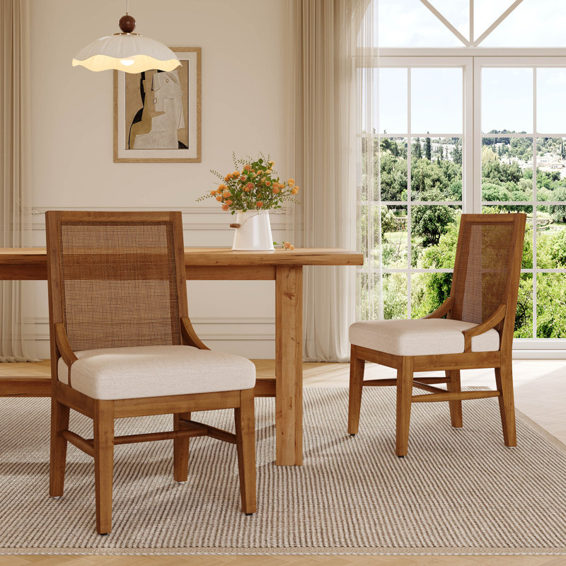 Chaises de salle à manger rembourrées Elora, Noyer