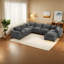 Canapé modulaire de 118 po avec repose-pieds de rangement mobile, canapé 7 places en forme de U, siège large et combinaison libre, canapé surdimensionné en chenille pour salon et appartement, 2 couleurs