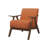 Ayzlee Upholstered Armchair, Fabric Accent Chair with Cushion Back, Retro Cushion Armchair with Solid Wood Arms and Legs for Living Room Home Office-456040243