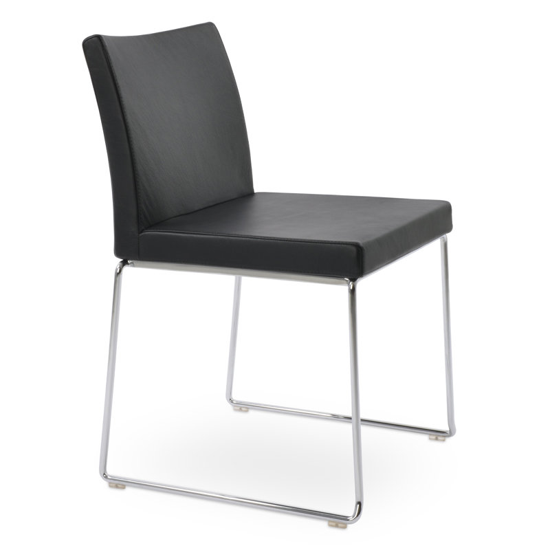 Chaise empilable en laine Aria, Chrome chrome, Moka