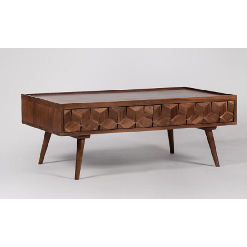 Wood Coffee Table | Acacia Wood | Natural Finish | Handmade Table | 51x20x18", Natural