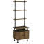 Rustic Oak And Black Side Pier With Open Shelving