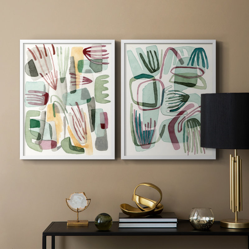 Sea Abstract I-Premium, reproduction encadrée - prête à être accrochée - aucun clou requis - aucun clou requis, Blanc