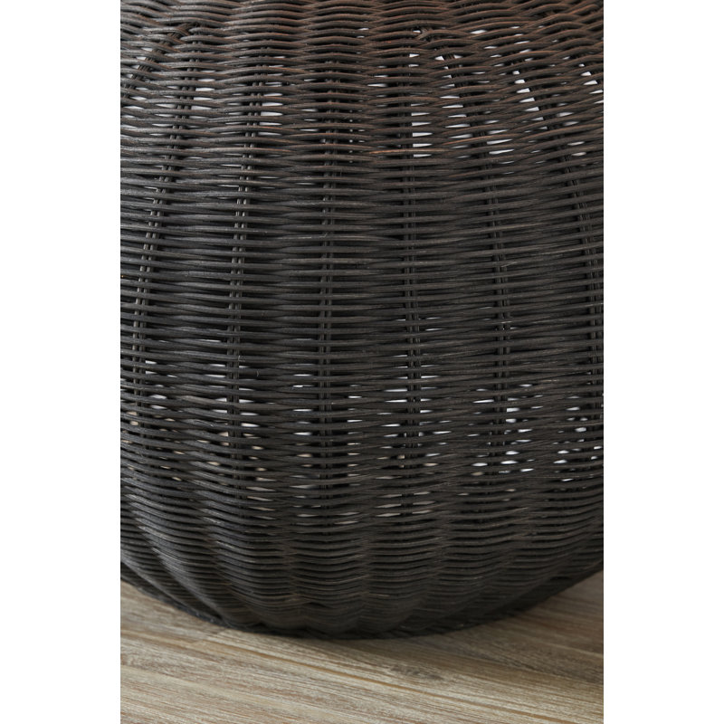 Saoirse Wicker/Rattan Table Lamp, Black Base/Beige Shade