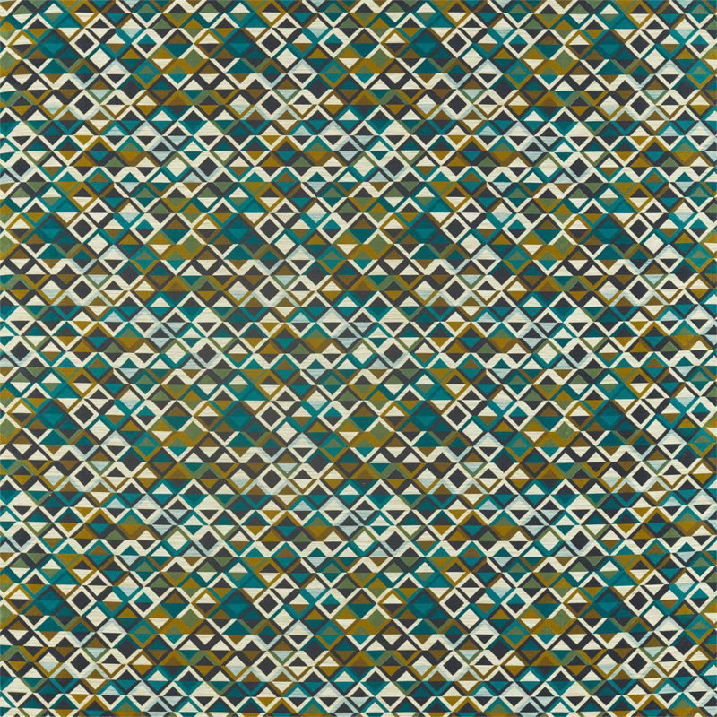 Boka Fabric, Charcoal/Marine/Zest
