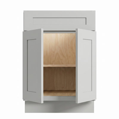 Armoire de cuisine Modern Shaker, cadre en bouleau massif et boîte en contreplaqué, glissières et charnières à fermeture en douceur, tailles modulaires pour une disposition personnalisée (12 po à 42 po)