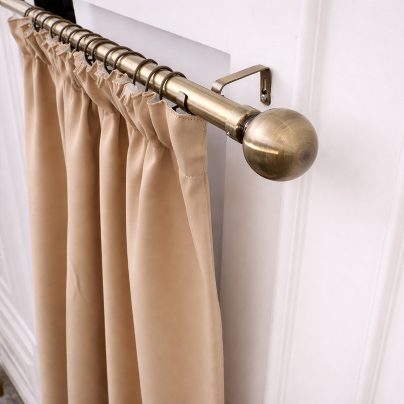 Almera Adjustable Curtain Pole/Rod Long-lasting Set for living room, bedroom, kitchen, Antique Brass, 160cm - 300cm