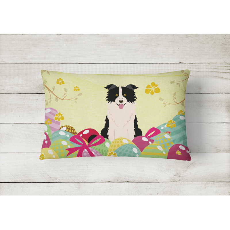 Easter Eggs Outdoor Throw Pillow