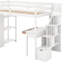 Lit mezzanine simple avec tiroirs de rangement, bureau et escalier-1413039288