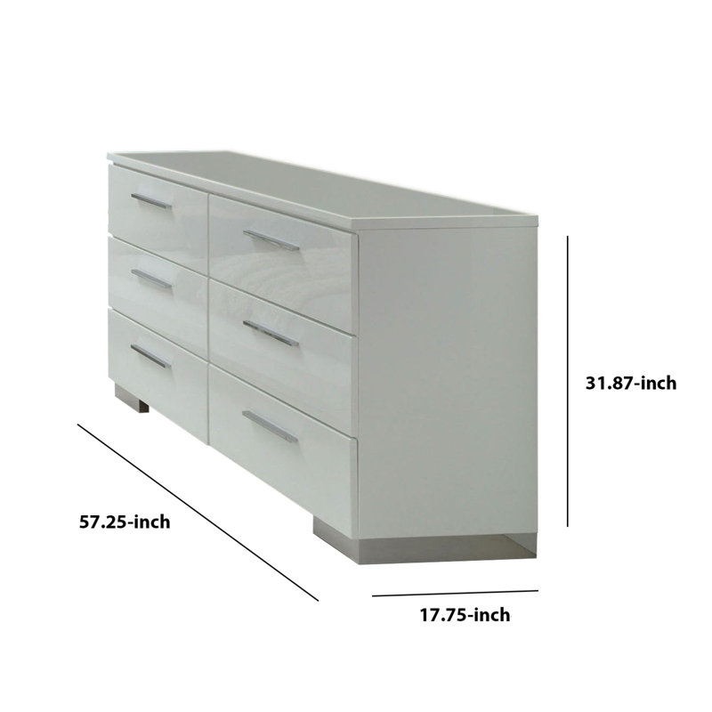 Commode double 6 tiroirs en bois Kishor