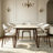 6 - Person White Rectangular Sintered Stone Stone Tabletop Dining Table Set-112369634-112369637