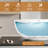 KAKUSIGA 55" Freestanding Deep Soaking Bathtub, Matte White Solid Surface Stone Resin Tub