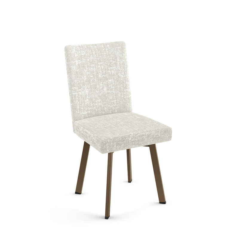Chaise rembourrée Lykins, Bronze, Blanc et crème