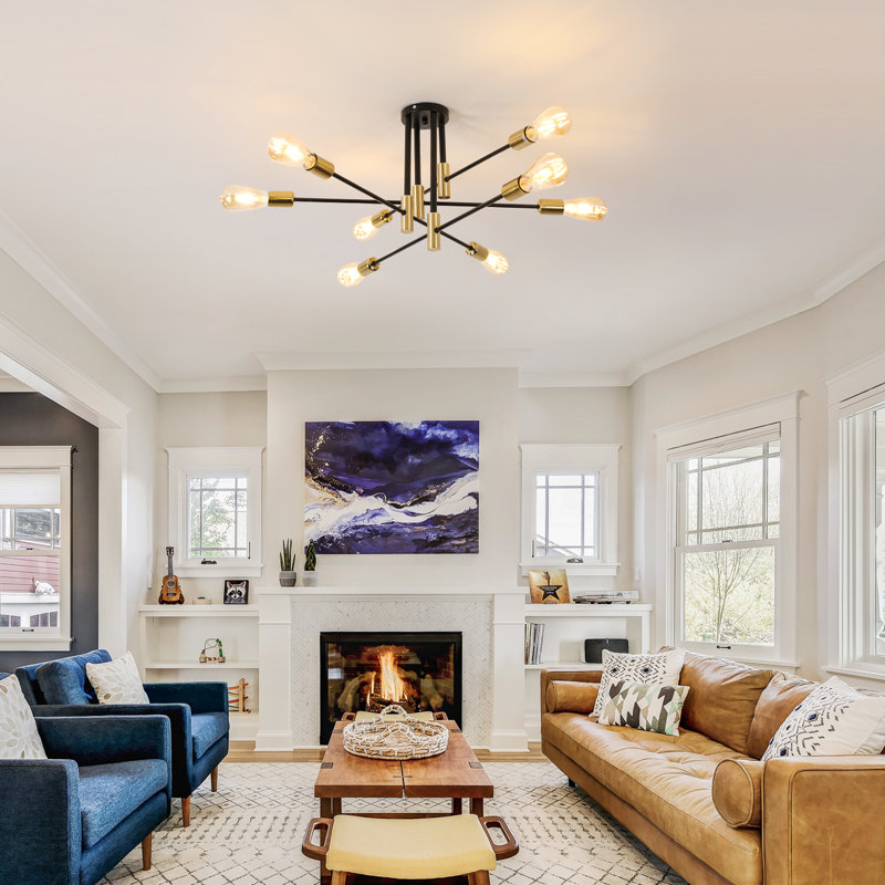 8-Light Sputnik Sphere Semi Flush Mount