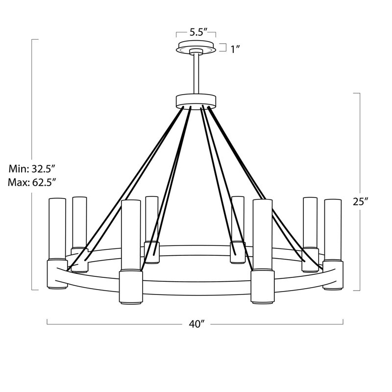 Dixon Chandelier (Natural Brass), Natural Brass