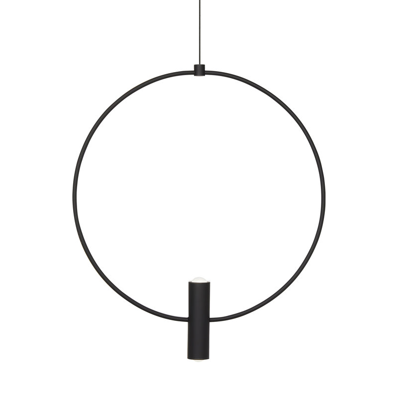 Layla 7 - Light LED Pendant, Nightshade Black, 15.5" H x 13.2" W x 1.1" D