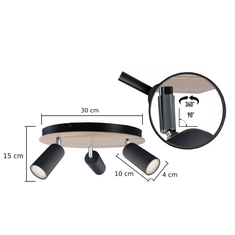 Fayyad Ceiling Spotlight, Black