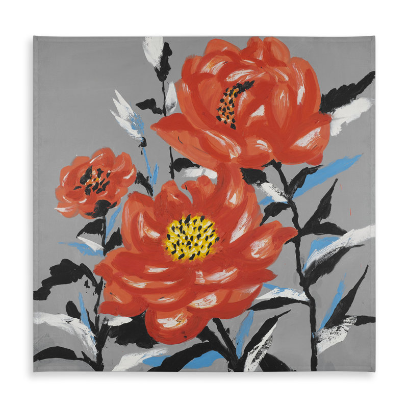Three Pink Flowers - Botanical Coral Tablecloth for Home Decor