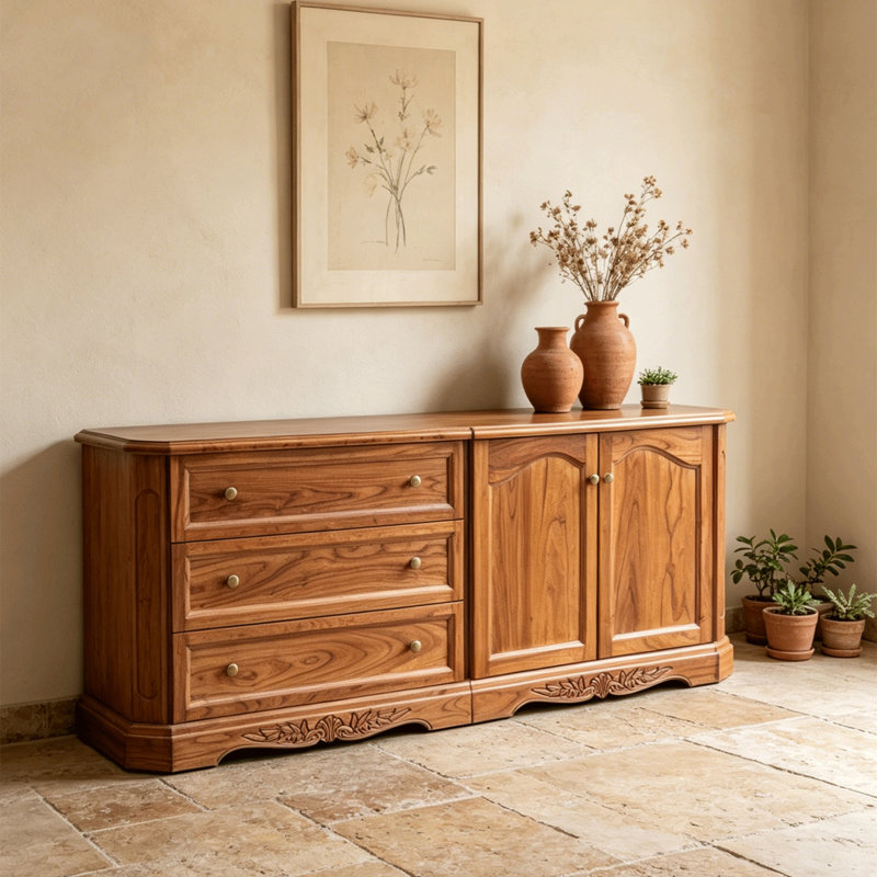 Large-Capacity Solid Wood Sideboard